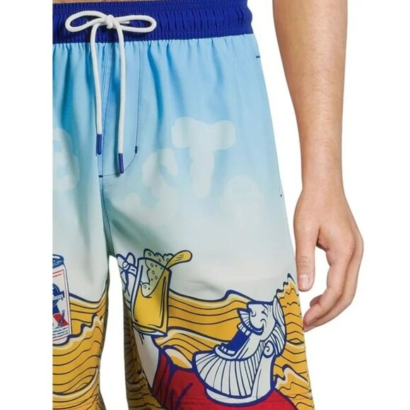 Pabst Blue Ribbon Swim Trunks Board Shorts 2XL 7.5 Inseam MEN'S SIZE 44-46 NEW - Picture 3 of 6